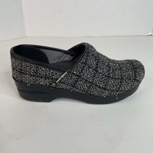 Dansko Prima Clogs Fabric Checkered Black/white, Womens Sz 37, Workwear